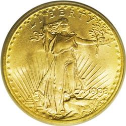 1908 $20 No Motto, Wells Fargo MS66 PCGS. Short Rays O 