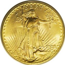 1908 $20 No Motto, Wells Fargo MS66 PCGS. Short Rays O 