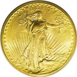 1908 $20 No Motto, Wells Fargo MS66 PCGS. Short Rays O 