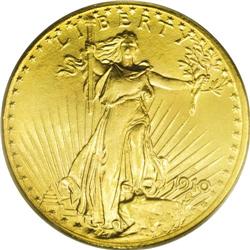 1910-D $20 MS66 PCGS. The 1910-D double eagle is a com 