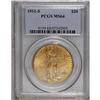 Image 1 : 1911-S $20 MS64 PCGS. An attractive honey-gold piece, 