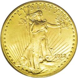 1912 $20 MS64 PCGS. Boldly detailed except on Liberty' 
