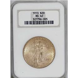 1913 $20 MS62 NGC. This attentively struck and lustrou 