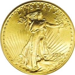 1914 $20 MS64 PCGS. A more elusive Saint-Gaudens issue 