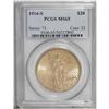 1914-S $20 MS65 PCGS. A shining yellow-gold Gem that h 