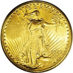 1915-S $20 MS65 PCGS. Bright and satiny, with pleasing 