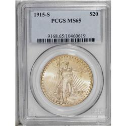 1915-S $20 MS65 PCGS. Hints of orange are visible near 