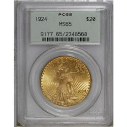 1924 $20 MS65 PCGS. Nicely struck with pretty luster a 