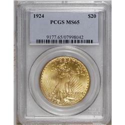 1924 $20 MS65 PCGS. This attractive Gem is a worthy re 