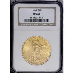 1924 $20 MS65 NGC. This Gem has strong luster, frosty 