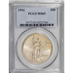 1924 $20 MS65 PCGS. The vibrant luster and lemon-yello 