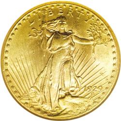 1929 $20 MS62 NGC. Once considered a great rarity, the 