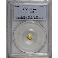 Undated 25C Liberty Round 25 Cents, BG-222, R.2, MS66 