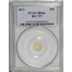1873 25C Liberty Octagonal 25 Cents, BG-727, High R.4, 
