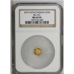 1872 25C Indian Octagonal 25 Cents, BG-791, R.3, MS65 