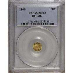 1869 50C Liberty Octagonal 50 Cents, BG-907, Low R.5, 