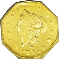 1871 50C Liberty Octagonal 50 Cents, BG-926, High R.6, 