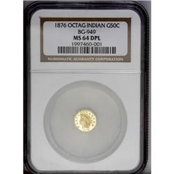 1876 50C Indian Octagonal 50 Cents, BG-949, R.4, MS64 