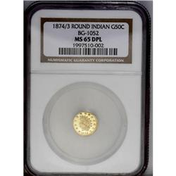 1874/3 50C Indian Round 50 Cents, BG-1052, High R.4, M 