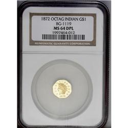 1872 $1 Indian Octagonal 1 Dollar, BG-1119, High R.5, 
