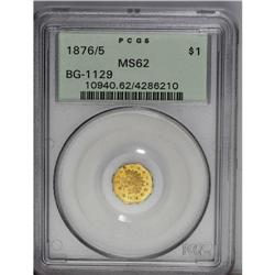 1876/5 $1 Indian Octagonal 1 Dollar, BG-1129, R.4 MS62 