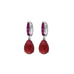 Genuine 11.30 ctw Ruby Earrings 14KT White Gold - REF-118N8R