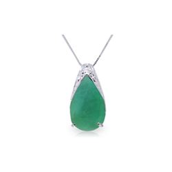 Genuine 3.5 ctw Emerald Necklace 14KT White Gold - REF-59W8Y