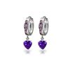 Image 1 : Genuine 4.1 ctw Amethyst Earrings 14KT White Gold - REF-52F2Z