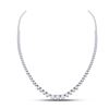 Image 1 : Womens Round Diamond Graduated Cocktail Necklace 4-1/2 Cttw 14kt White Gold - REF-417W5K