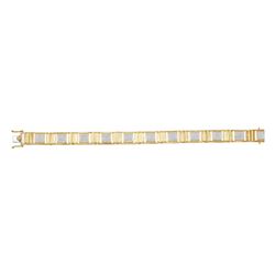 Mens Round Diamond Square Link Bracelet 1-1/5 Cttw 10kt Yellow Gold - REF-104M9H