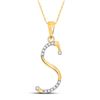 Image 1 : Womens Round Diamond S Initial Letter Pendant 1/10 Cttw 10kt Yellow Gold - REF-7X5A
