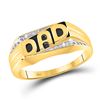 Image 1 : Mens Round Diamond Dad Father Ring .01 Cttw Size 8 10kt Yellow Gold - REF-14N9F