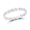 Image 1 : Womens Round Diamond S-Shape Stackable Band Ring 1/8 Cttw 10kt White Gold - REF-12K9Y