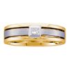 Image 1 : Mens Princess Diamond Wedding Band Ring 1/6 Cttw 14kt Two-tone Gold - REF-61K9Y