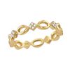 Image 1 : Womens Round Diamond Stackable Band Ring 1/8 Cttw 10kt Yellow Gold - REF-15Y9N