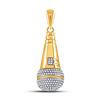 Image 1 : Mens Round Diamond Microphone Charm Pendant 1-1/5 Cttw 10kt Yellow Gold - REF-58N9F