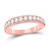 Image 1 : Womens Round Diamond Wedding Single Row Band 3/4 Cttw 14kt Rose Gold - REF-58X9A
