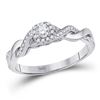 Image 1 : Womens Round Diamond Solitaire Promise Ring 1/5 Cttw 10kt White Gold - REF-20H5R