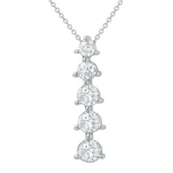 1 CTW Diamond Necklace 14K White Gold - REF-92Y3X