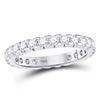 Image 1 : Womens Round Diamond Machine-Set Eternity Wedding Band 1 Cttw 14kt White Gold - REF-76X5A