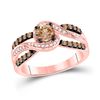 Image 1 : Round Brown Diamond Solitaire Bridal Wedding Engagement Ring 1 Cttw 14kt Rose Gold - REF-84M9H
