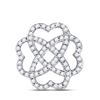Womens Round Diamond Clover Heart Pendant 1/4 Cttw 10kt White Gold - REF-16K9Y
