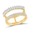 Image 1 : Womens Baguette Round Diamond Modern Negative Space Ring 5/8 Cttw 14kt Yellow Gold - REF-54H5R