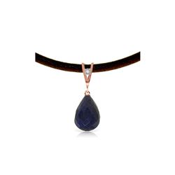 Genuine 14.81 ctw Sapphire & Diamond Necklace 14KT Rose Gold - REF-30Y2F