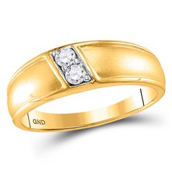 Womens Round Diamond Band Ring 1/5 Cttw 10kt Yellow Gold - REF-30H5R