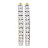 Image 1 : Womens Round Diamond Hoop Earrings 1/2 Cttw 10kt Yellow Gold - REF-24R5X