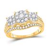 Image 1 : Womens Round Diamond Cluster 3-stone Ring 1 Cttw 10kt White Gold - REF-64X5A