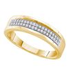 Image 1 : Womens Round Diamond Pave Band Ring 1/6 Cttw 10kt Yellow Gold - REF-16W9K