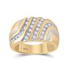 Image 1 : Mens Round Diamond Band Ring 1/2 Cttw 10kt Yellow Gold - REF-37H5R