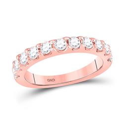 Womens Round Diamond Wedding Single Row Band 7/8 Cttw 14kt Rose Gold - REF-79M5H